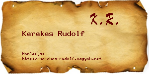 Kerekes Rudolf névjegykártya